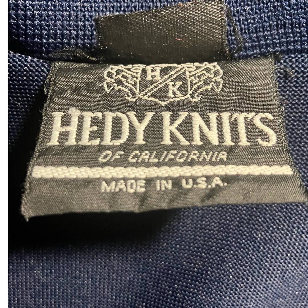 Hedy Knits of California Women's Timeless Navy Cardigan Gold Button Accents SZ M - Picture 6 of 7